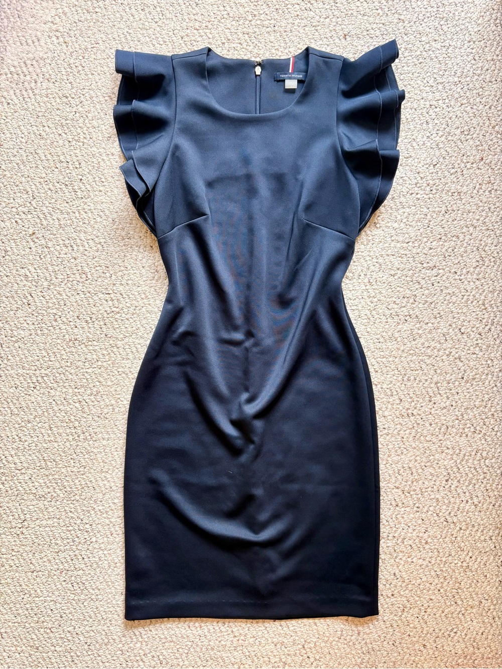 Tommy Hilfiger Navy Ruffle-Sleeve Dress